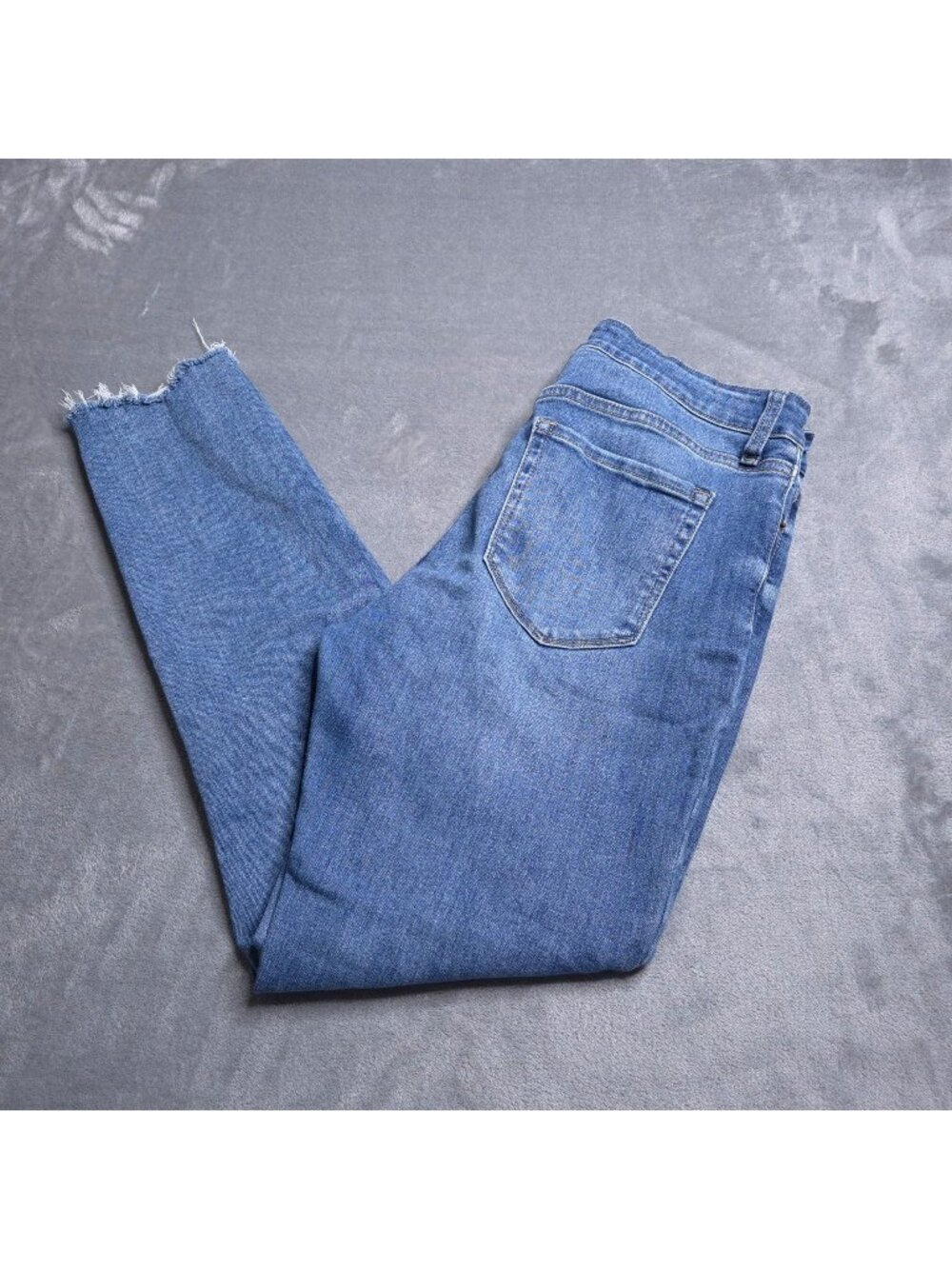 Just USA Womens Skinny Ankle Jeans 31 High Rise Distressed Hem Stretch